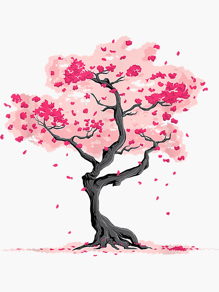 Sticker mural Rose sakura fleur de cerisier 