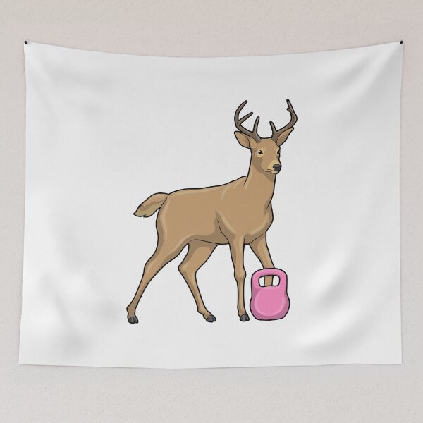 Item preview, Deer Bodybuilder Dumbbell Bodybuilding designed and sold by Snabdesign84.