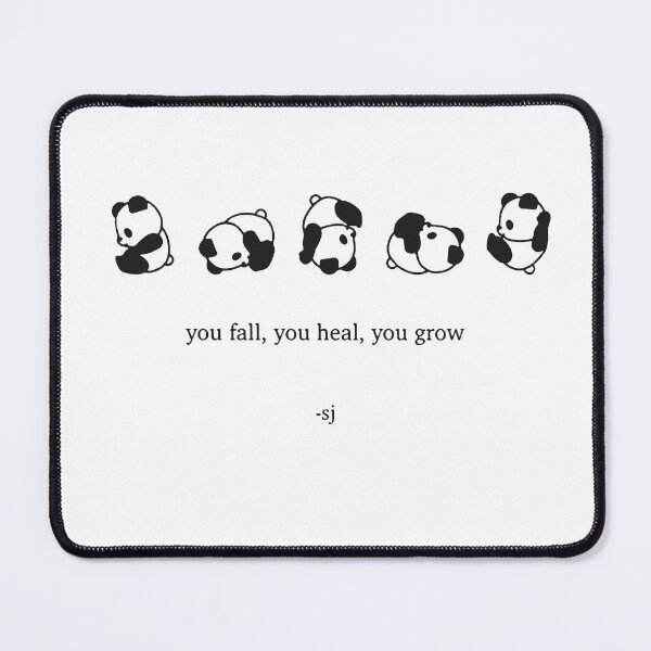 Item preview, funny panda you fall you heal you grow gift for friend motivation designed and sold by noha alzohbi.