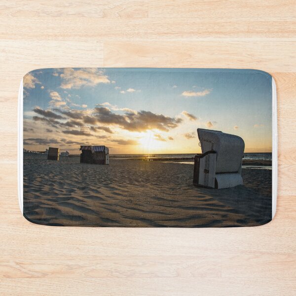 Item preview, Beach chairs on the Baltic Sea at sunset designed and sold by Claudia-Evans.