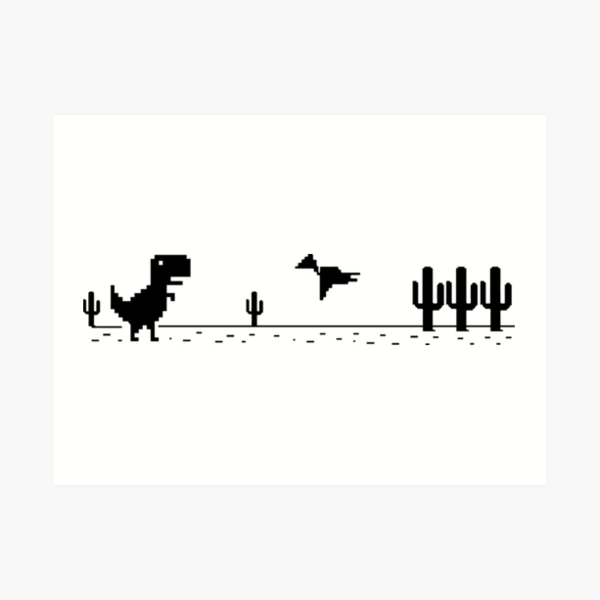 Dinosaur game offline | Art Board Print