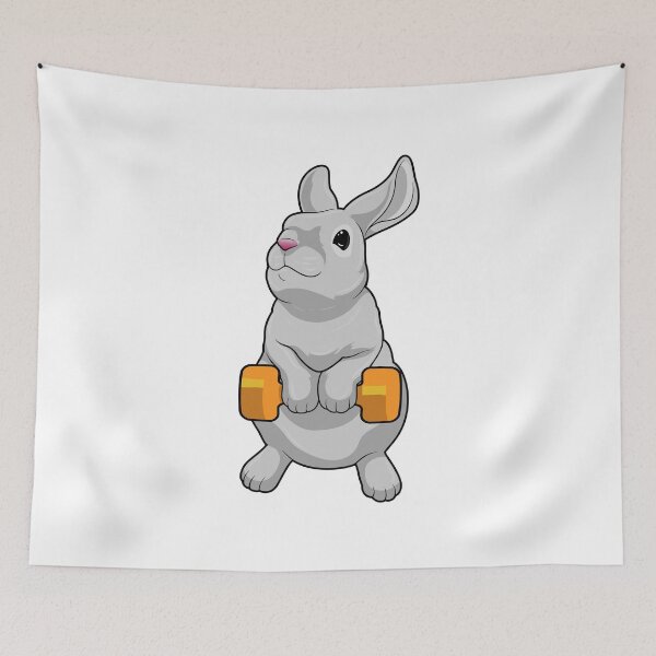 Item preview, Rabbit Bodybuilder Dumbbell Bodybuilding designed and sold by Snabdesign84.