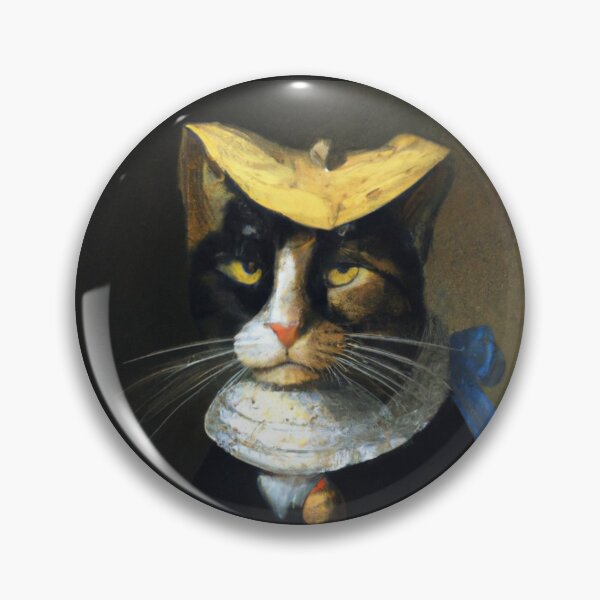 Item preview, Jeff the Cat, with fancy hat and ribbon (Baroque) designed and sold by thecatandkettle.