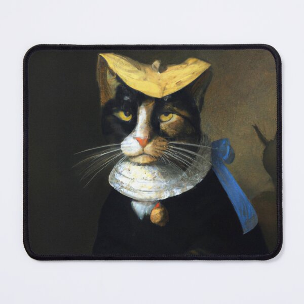 Item preview, Jeff the Cat, with fancy hat and ribbon (Baroque) designed and sold by thecatandkettle.