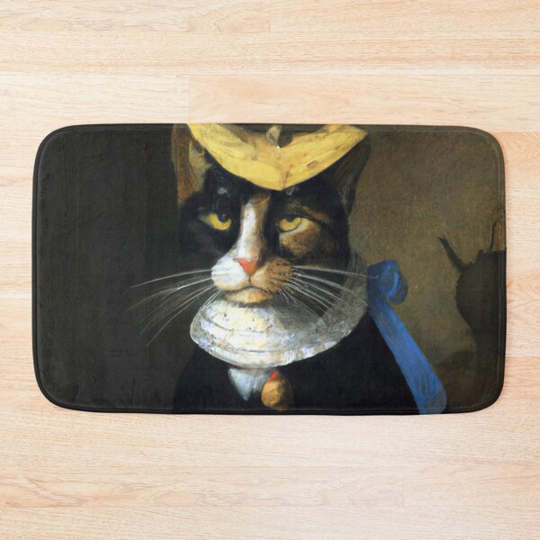 Item preview, Jeff the Cat, with fancy hat and ribbon (Baroque) designed and sold by thecatandkettle.