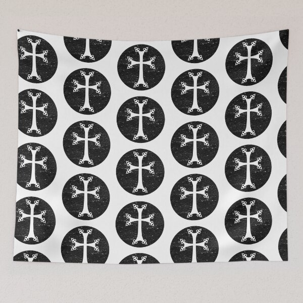 Item preview, Armenian Cross in black circle, christians supports Armenia designed and sold by IsisOsiris.