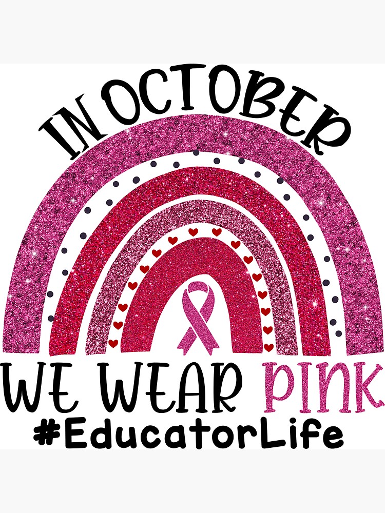 In October Wear Pink Breast Cancer Awareness Magnet for Sale by