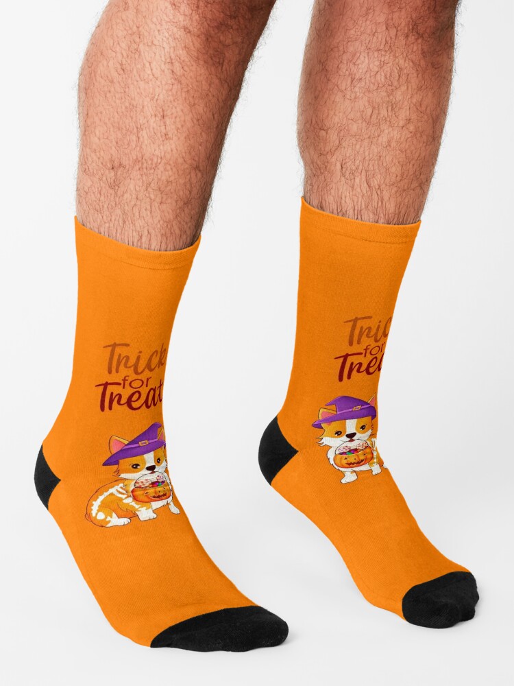 Alternate view of Corgi Halloween Treats Socks