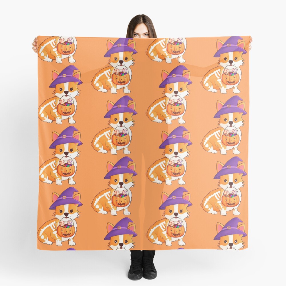 Corgi Halloween Treats Scarf