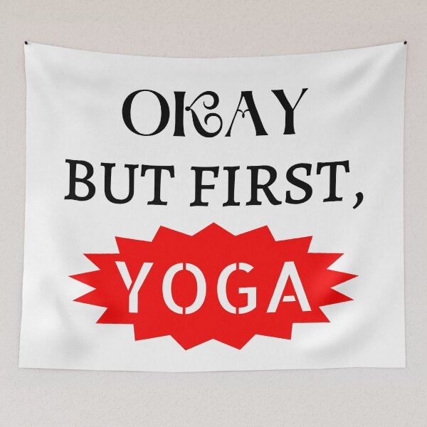 Item preview, okay but first yoga cartoon, okay but first yoga, yoga tank, yoga tank top, yoga muscle tank, yoga top, yoga gifts, yoga, but first, yoga design illustration, Yoga Lover, Meditation, Yoga Class designed and sold by Trucker10.