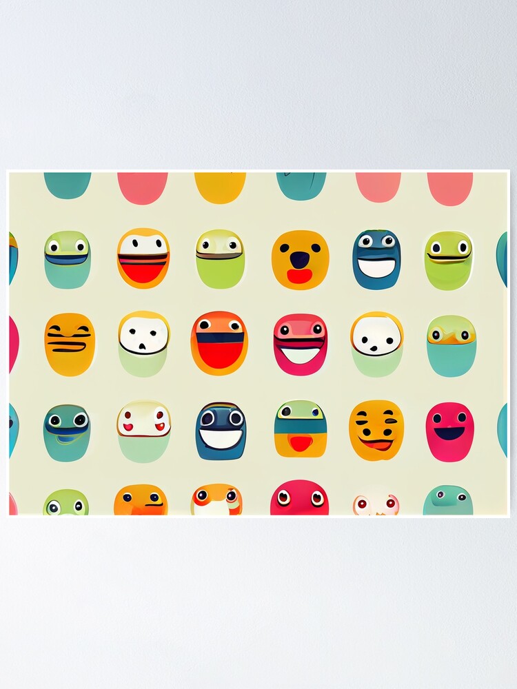 Character Emojis And Emoticons Created By Artificial Intelligence Poster For Sale By Created