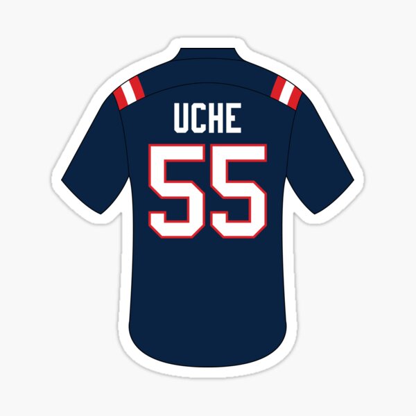 Josh Uche jersey with number 55 Sticker for Sale by Justtrendytees