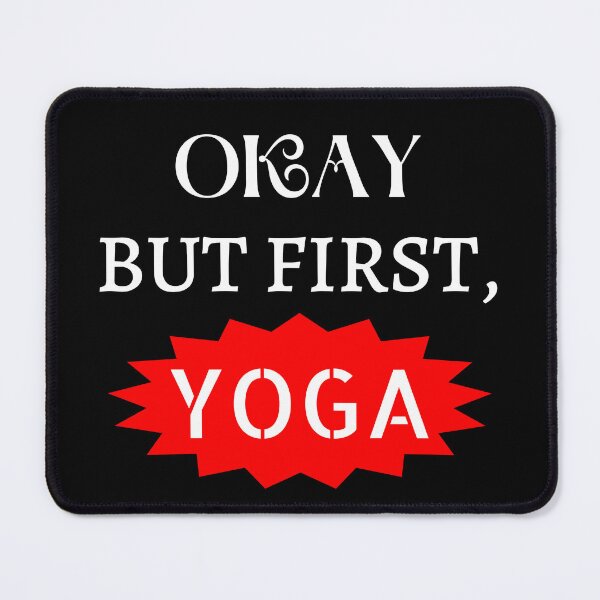 Item preview, okay but first yoga cartoon, yoga tank, yoga tank top, yoga muscle tank designed and sold by Trucker10.