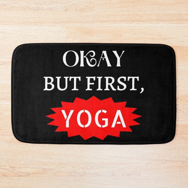 Item preview, okay but first yoga cartoon, yoga tank, yoga tank top, yoga muscle tank designed and sold by Trucker10.