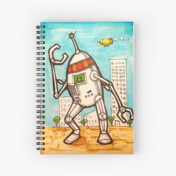 Mega Robot Spiral Notebook