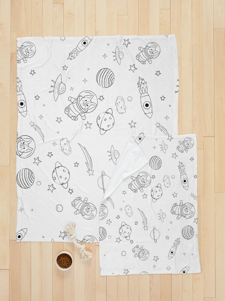 Alternate view of Corgi Astronaut in Space Pet Blanket