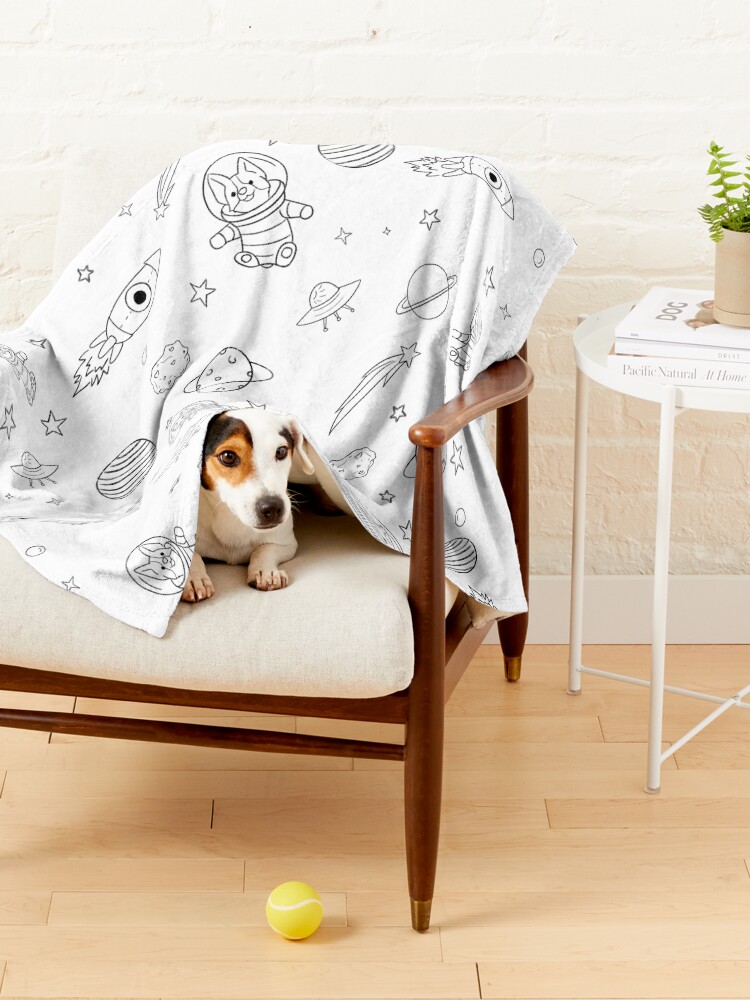 Alternate view of Corgi Astronaut in Space Pet Blanket