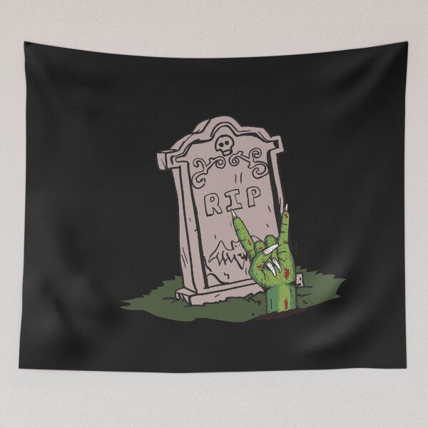 Item preview, Zombie In Graveyard Halloween Retro zombie designed and sold by Bap-tiste.