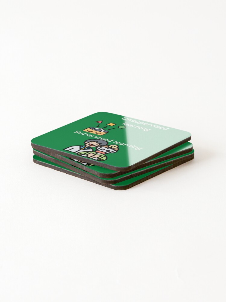 Thumbnail 4 of 5, Coasters (Set of 4), Unsupervised learning , Supervised learning designed and sold by UpcomingTech.