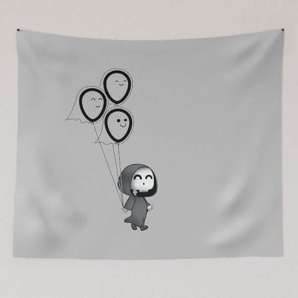 Item preview, "Not-So-Grim Reaper" Cute Death - Black Spirit balloons designed and sold by houseofwray.