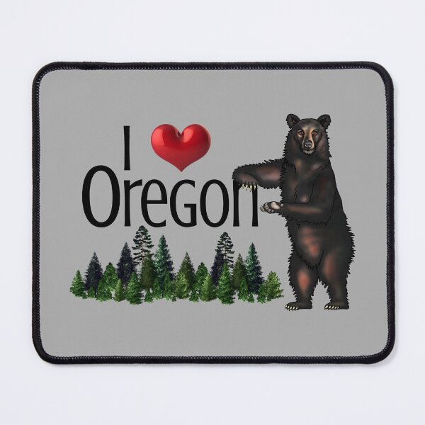 Item preview, I Love Oregon Bear, Pacific Northwest Black Bear and Forest  designed and sold by FringeDweller2.