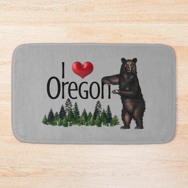 Item preview, I Love Oregon Bear, Pacific Northwest Black Bear and Forest  designed and sold by FringeDweller2.