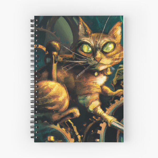 Artikelvorschau, Gizmo the Cat, der eine Maschine steuert (Fantasy) entworfen und verkauft von thecatandkettle.
