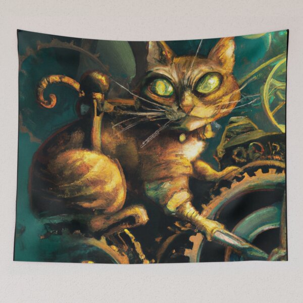Item preview, Gizmo the Cat, piloting a machine (Fantasy) designed and sold by thecatandkettle.