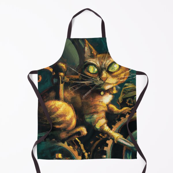 Item preview, Gizmo the Cat, piloting a machine (Fantasy) designed and sold by thecatandkettle.