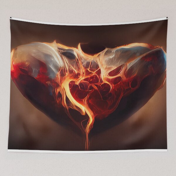 Item preview, Flaming Heart Art  /  Flame Heart Unwind Designs designed and sold by Unwind-Art-Work.