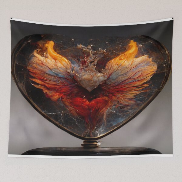 Item preview, Flaming Heart Art  /  Flame Heart Unwind Designs designed and sold by Unwind-Art-Work.