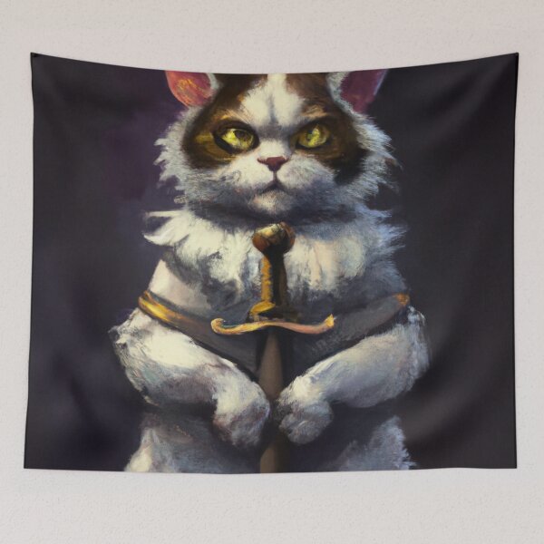Item preview, Matti the Cat, posing with sword (Baroque) designed and sold by thecatandkettle.