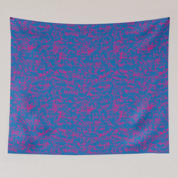 Item preview, Fuchsia doodles light blue background. designed and sold by MirBer.