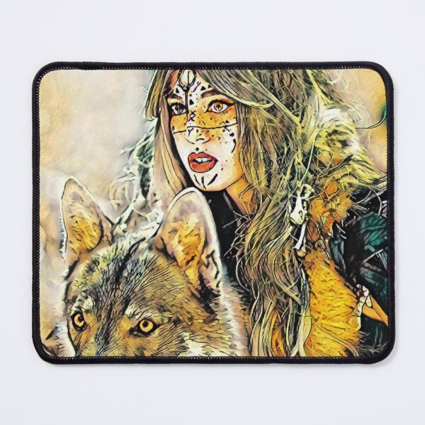 Item preview, Lady and her wolf designed and sold by MagiLand ⭐⭐⭐⭐⭐.