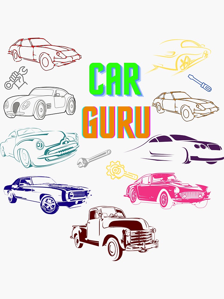 "Car Guru Design " Sticker for Sale by VisTeesPlease Redbubble