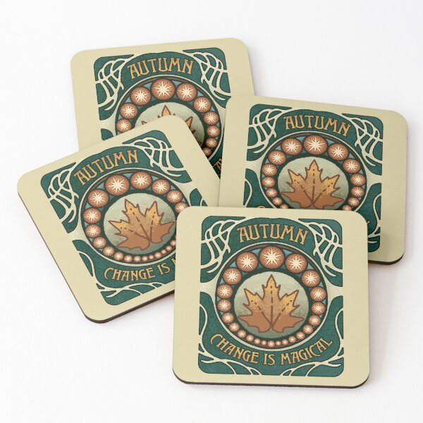 Item preview, Autumn, Change is Magical, Vintage, Art Nouveau Inspired designed and sold by aZillionLines.