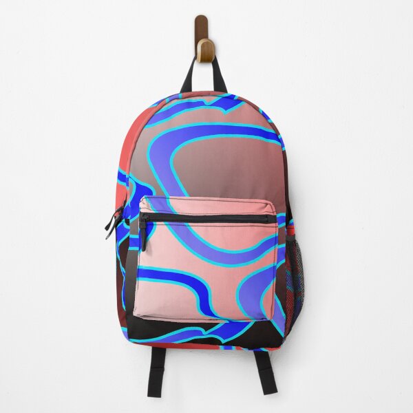 Item preview, Blue colored shapes on red and black background designed and sold by Bigrow.