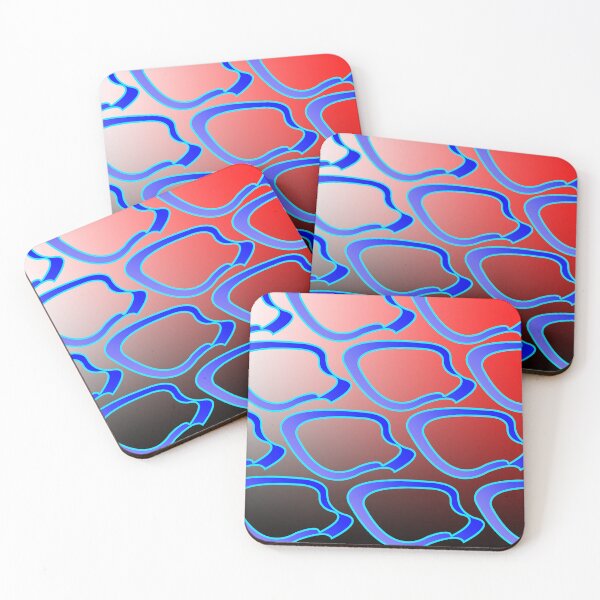 Item preview, Blue colored shapes on red and black background designed and sold by Bigrow.