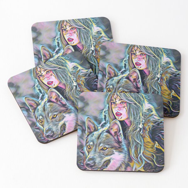 Item preview, Lady and her wolf designed and sold by MagiLand ⭐⭐⭐⭐⭐.