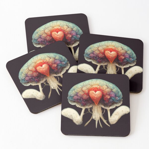 Item preview, Tentacle Brain with Hearts Shrugging Hugging  designed and sold by BigBrainThreads.