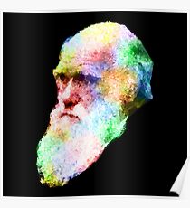 Charles Darwin Colour Splash Poster