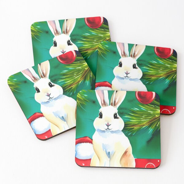 Item preview, Watercolor Cute Christmas Bunny designed and sold by Mirarima.