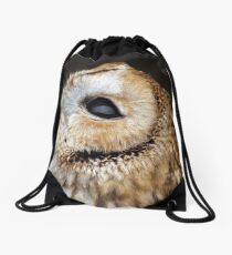 Tawny owl gazing skywards Drawstring Bag