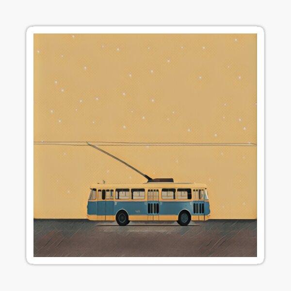 Aperçu de l'œuvre Trolleybus et étoiles créée et vendue par jblittlemonsters.