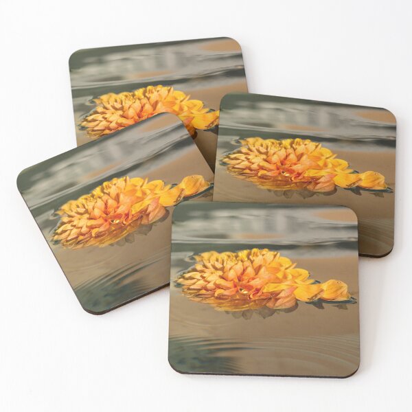 Item preview, Floating Beauty - Hot Orange Chrysanthemum Blossom in Silky Fountain designed and sold by Georgia Mizuleva.