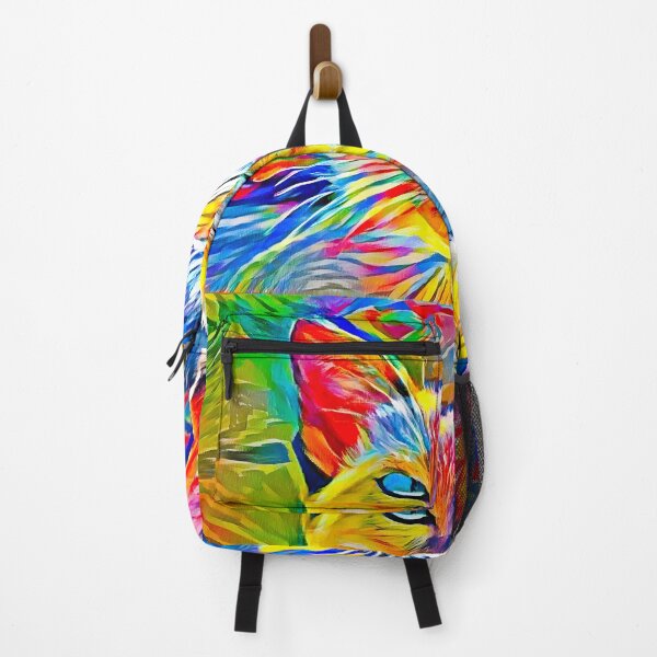Item preview, Siamese cat face in the sun - colorful zebra pattern painting designed and sold by NickoPrints.