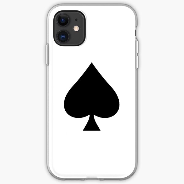 ACE. Ace of Spades, Black, Music, Motorbike, Hells Angels, Gang, Gamble, Cards, Black on White. iPhone Soft Case
