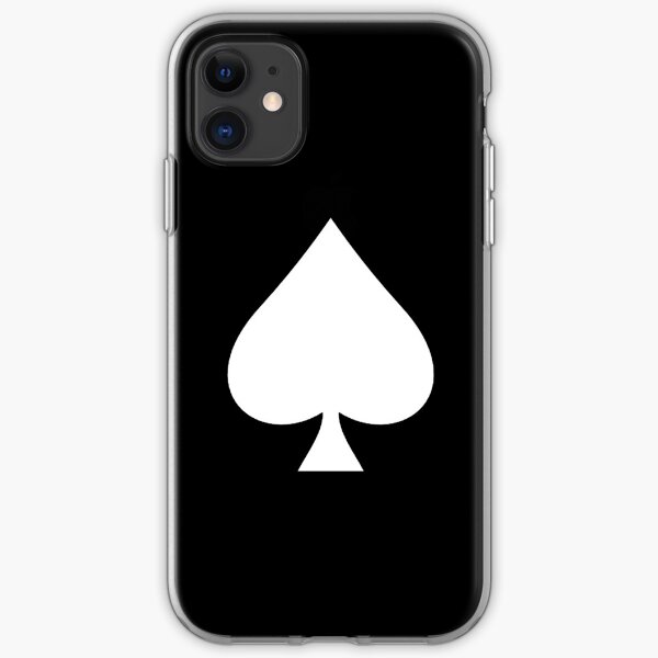 ACE. Ace of Spades, White on Black, Music, Motorbike, Hells Angels, Gang, Cards. iPhone Soft Case