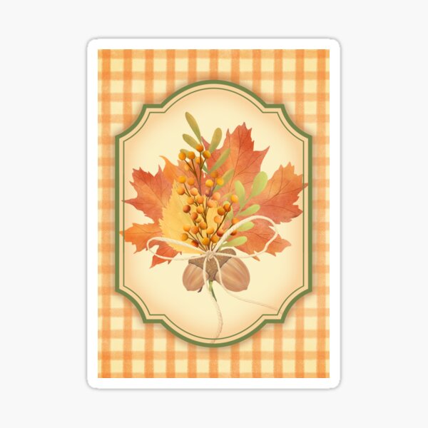 Autumn Leaves and Acorns Sticker