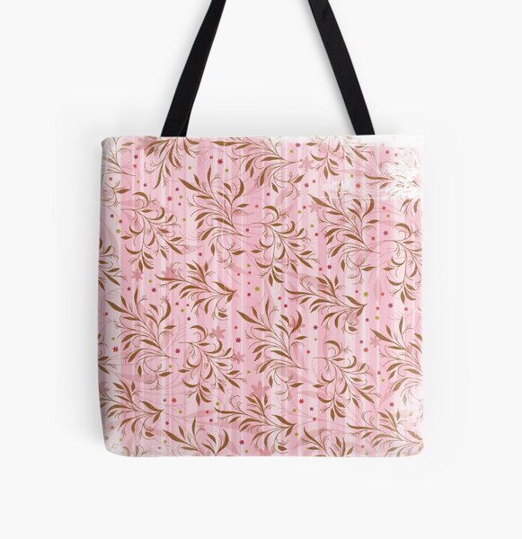 Pink Foliage All Over Print Tote Bag